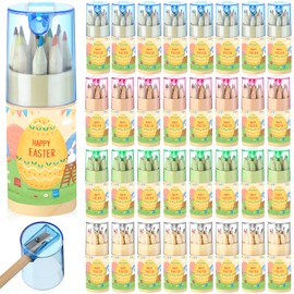 Fumete 32 Pack Easter Mini Colored Pencils Bulk Coloring Pencil with Sharpener in Tube Drawing Colored Pencils for Kids Sketching Pencils School Supplies for Kids Adults Artists Easter Gifts