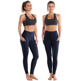 BUBBLELIME 25"/26"/27"/28" Out Pockets High Waist Yoga Pants Women Leggings Cross Pockets Pants_DARKNAVY L_25" Inseam
