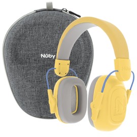 Nuby Soft Sounds Noise-Canceling Earmuffs with Travel Case - Hearing Protection for Kids and Teens - Adjustable Headband - Super Soft Padding - Yellow