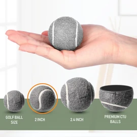 Macarrie 16 Pieces Precut Tennis Balls for Chairs Tennis Ball Chairs Foot Covers for Furniture Leg for Classroom Floor Protection Chair Desk Legs Coverings(Gray,5 cm)