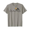 Heartbeat with Tropical Palm Trees Beach Island and Dolphin T-Shirt