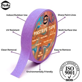 DOAY 5 Rolls Pinstripe Tape - Masking Tape 1/16", 1/8", 1/4", 1/2", 3/4" - Thin Painters Masking Automotive Tape for DIY, Car, Auto, Paint, Art, Tumblers (Purple)