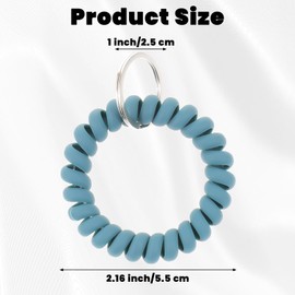 Gjinxi 6Pcs Keychain Wristlet, Spring Wrist Key Chain Wristlet, Flexible Spiral Small Wrist Band Wristlet Key Chain for Women Men to Sauna Gym Pool Outdoor Sports Activity