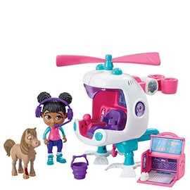 Vet Squad Robin & Helicopter-Air Adventure, 3 Inch Articulated Vet Figure with Vehicle, pet and Accessories