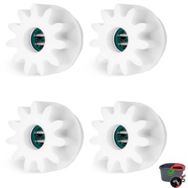 SAHENITEANA Embrague de Repuesto unidireccional, fácil fregona Pedal, Escoba giratoria, rodamiento de cubeta de Rueda Dentada, reparación para O-Cedar, Vileda y más fregona de rotación (4, Blanco)