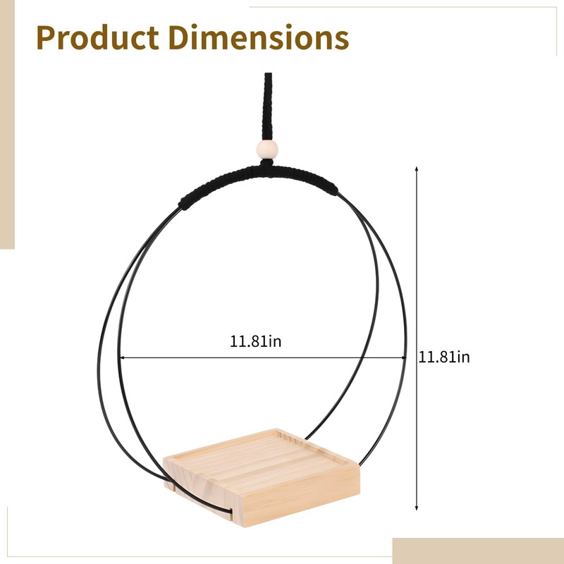Toyosport 4 Pcs Plant Hanger with Wood Base, Hanging Window