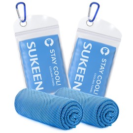 Sukeen Kühltuch 2er Set, 100 x 30 cm Cooling Towel Handtuch kühlend Mikrofaser, Kühlendes Handtuch, Gym Handtuch, Eiskalt Kühlen Handtuch Für Fitness Gym Golf Yoga Laufen Sports Wandern