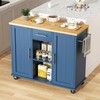 JY QAQA 42" Kitchen Island with Storage on Wheels, Rolling