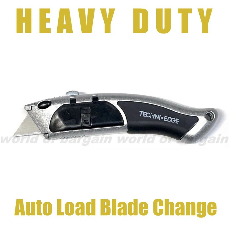 Techni Edge HEAVY DUTY Utility Knife Box Cutter Retractable Slide