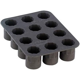 Monsterzeug Ice Cube Tray for Shot Glasses, Ice Cubes in Black with Sticker