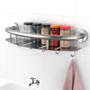 Brushed Nickel 18-inch Safety Grab Bar with Storage Shelf for