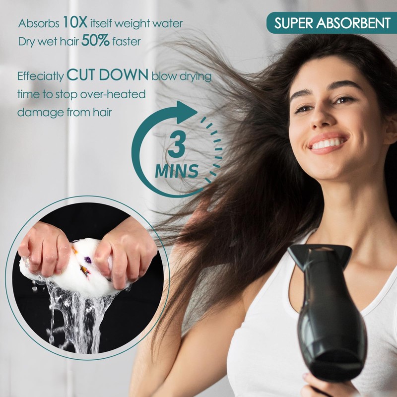 Toalla de microfibra para el cabello para mujer, paquete de