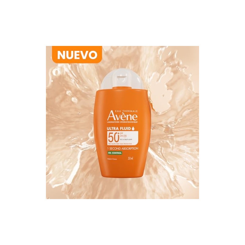Avene Ultra Fluid Protector Solar Facial Oil Control FPS50 Piel