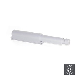 Emuca 1275221 Push-to-open system for hinged furniture door/drawer with damper, grey, Set of 10 pcs