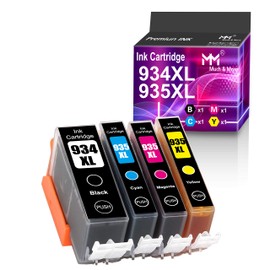 MM MUCH & MORE Compatible Ink Cartridge Replacement for HP 934 935 High Yield 934XL 935XL to use for Officejet 6830 6230 6815 6812 6835 6820 Printers (Black, Cyan, Magenta, Yellow, 4 Pack)