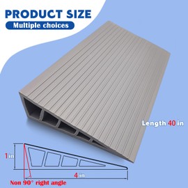 1" Rise Threshold Ramps for Doorways Self-Adhesive 40'' L Wheelchairs Ramps for Doorways, Edge Door Threshold Reducer Transition Strips for Home Steps (Grey)