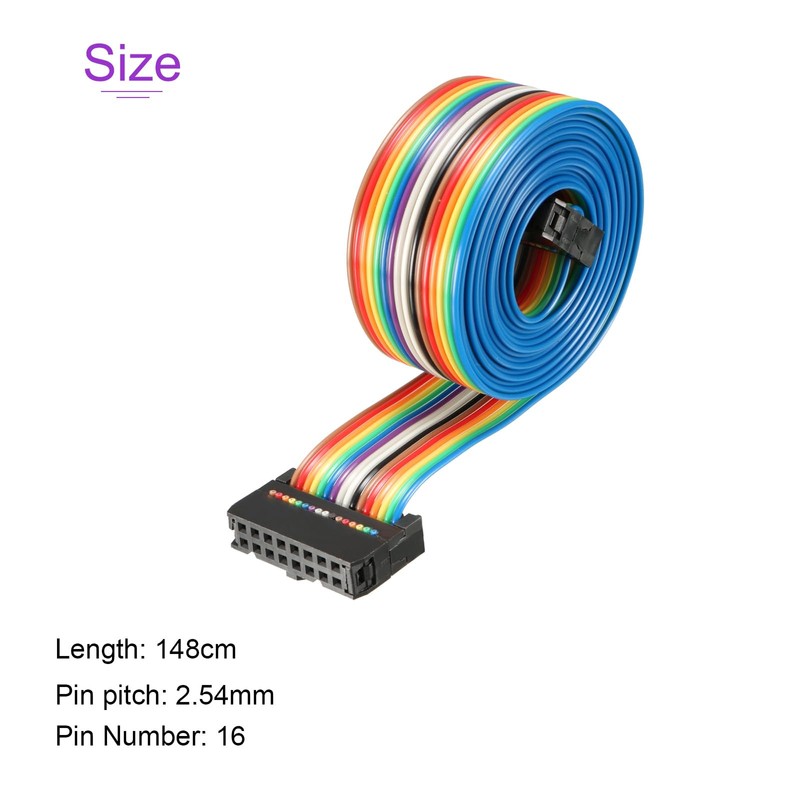 DMiotech 1 Pack 16 Pins IDC Flat Ribbon Cable 148