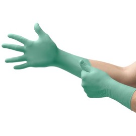 Ansell Microflex 25-201 Neoprene Disposable Gloves, Examination Glove, Chemical Resistant, Mechanical Protection, Food Processing, Laboratory, Green, Size XL (100 Gloves)