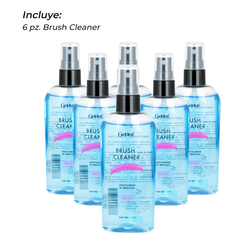 Sanitizador Y Limpiador De Brochas 120 Ml - 6 Piezas