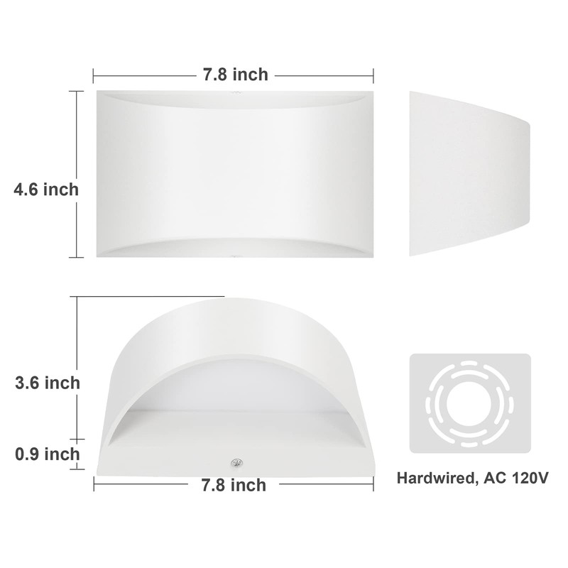 TRLIFE Dimmable Wall Sconces, 3000K/4000K/6000K Selectable Modern LED Wall Sconce