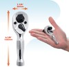 Der Erwachte 3-in-1 Stubby Ratchet Handle, 1/4 ", 3/8 ",
