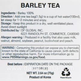 DAMTUH 100% Pure Barley Tea 100 Tea Bags x 1 Box, Mugicha, Korean Tea