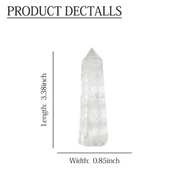 XRZXTL White Quartz Crystal Towers Natural Healing Crystal Point Obelisk for Reiki Healing and Crystal Grid (3.38''-3.53'') Natural Crystal Gift
