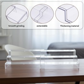 Mowhut 3-Tier Clear Perfume Organizer, Adjustable & Extendable Perfume Tray, Acrylic Display Stand for Vanity Bedroom Bathroom Storage Organization, Room Decor Aesthetic, 1 Pcs