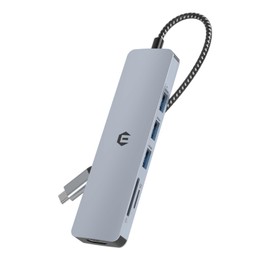 Type C Hub 6-in-1 Docking Station with 4K HDMI Adapter, USB 3.0/2.0 Ports, SD/TF Card Reader, Dual Monitor Type C Multiport Adapter Docking Station for Surface Pro