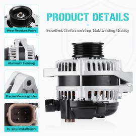 New Alternator Fit for Honda 3.5 3.5L Pilot 2012 2013 2014 2015, Fit for Odyssey 2011 2012 2013, Fit for Ridgeline 2012 2013 2014, 104210-1240, 9764219-124, 31100-RV0-A01, CSJ24, 11573, 290-5582