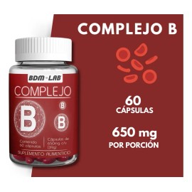 Complejo B 60 Cápsulas Suplemento Alimenticio Bdm Lab Sabor Sin Sabor