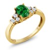 Gem Stone King 18K Yellow Gold Plated Silver Green Simulated