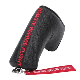 SHABIER Black Golf Putter Cover with Remover Before Flight Design Headcover for Blade