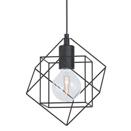 EGLO Straiton Black Steel Modern Geometric Pendant Light