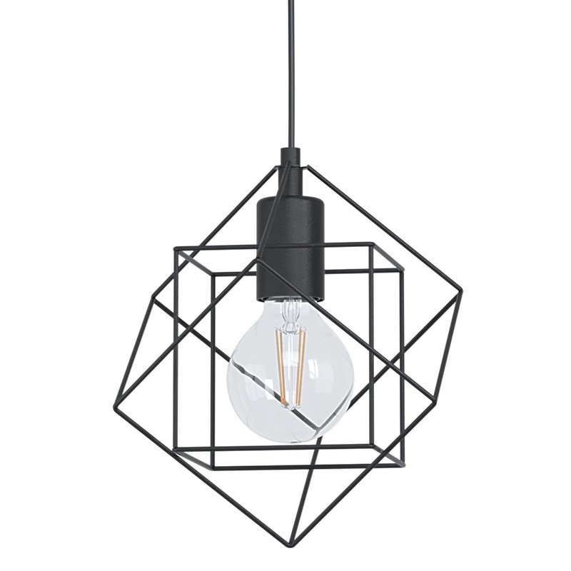 EGLO Straiton Black Steel Modern Geometric Pendant Light