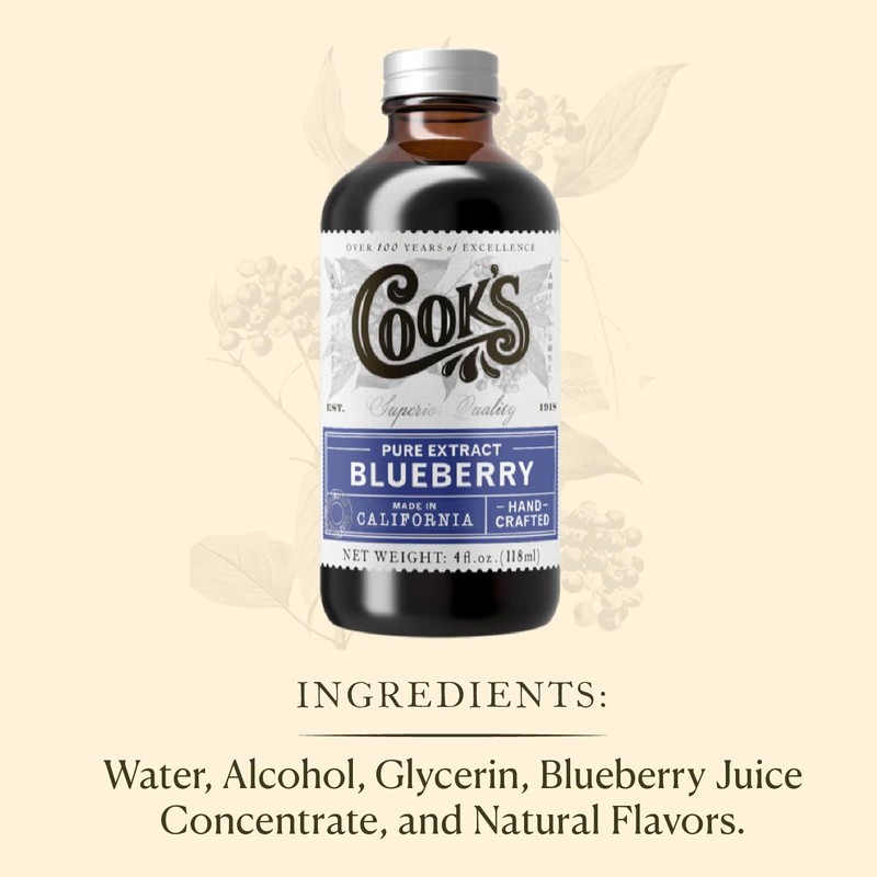 Cook's, Blueberry Extract for Baking, Pies, Jam, Jellies, Candies, Syrup,