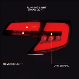 VLAND Tail lights Assembly Fit for Toyota Camry 2012 2013 2014, Rear Lamp with DRL, Back light w/Factory-packed Halogen & Turn Signal, Plug-and-play, Smoked