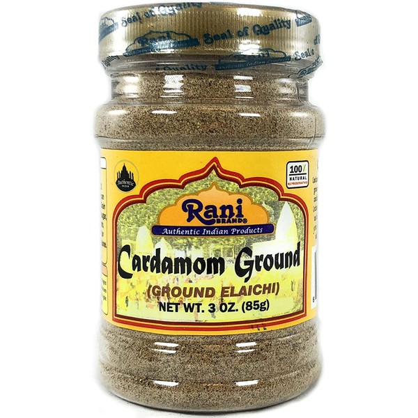 Rani Cardamom (Elachi) Ground, Powder Indian Spice 3oz (85g) ~ All Natural, No Color added, Gluten Friendly | Vegan | NON-GMO | No Salt or fillers