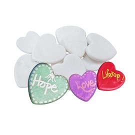 Lifetop 12PCS White Heart Shaped Rocks for Painting, Medium & Small Heart Rocks to Paint, 2.0/2.4in Flat Painting Stones,Smooth Kindness Rocks for Crafts, DIY,Garden Decoration,Holidays