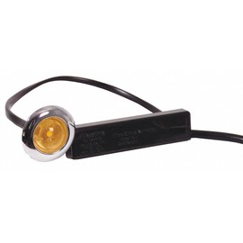 Maxxima M09370YCL Amber 1" Round LED Auxiliary Micro-Strobe Light with Clear Lens