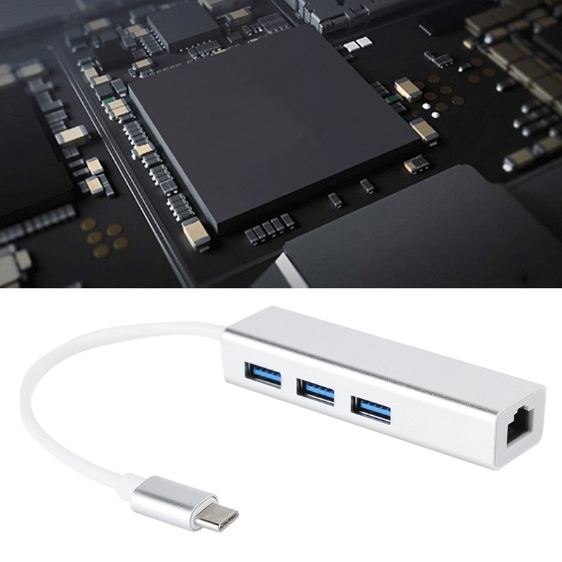 USB 3.0 to Ethernet Adapter with 3 Ports HUB Type