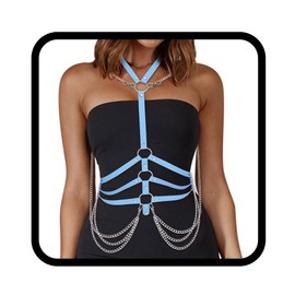 Bodiy - Vestido gótico con cinturón de cintura de piel punk para mujeres y niñas, free size, Cuero sintético Cuero