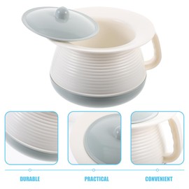 PACKOVE 2pcs Portable Chamber Pot with Lid for Adults and Easy to Clean Spittoon with Non- Base for Home Use Travel and Elderly Care Compact Bedpan for Convenient Urine Storage