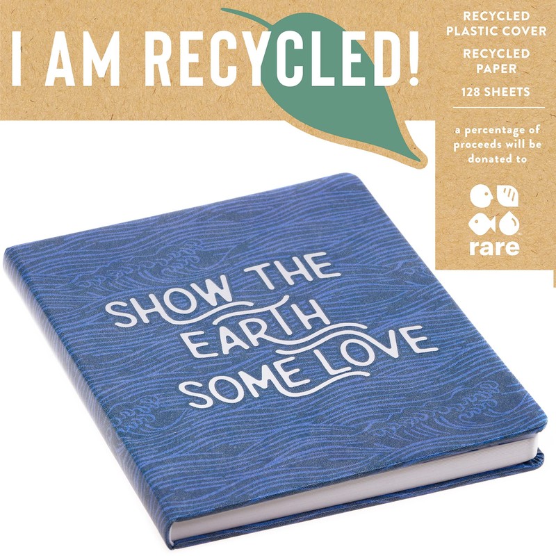 Eccolo Desk Size Recycled Journal Notebook, Embossed Hardcover, 256 Ruled