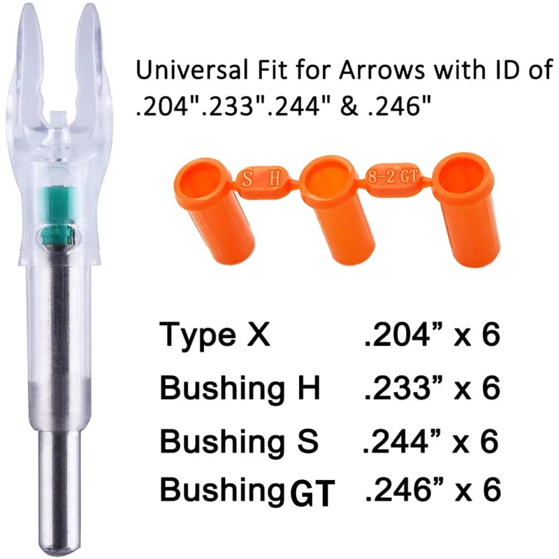 KEAUP 6 Pack X Lighted Nocks for Arrows Universal X/5.2mm