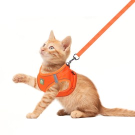 FEimaX Dog Harness and Leash Set for Small Medium Dog Cat No Pull Adjustable Soft Mesh Chihuahua Chest Harness Puppy Reflective Step-in Safety Vest for Outdoor Walking