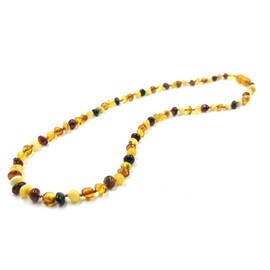 Adult Amber Necklace - Multi color Baroque Amber Necklace | Certified Genuine Amber Necklace