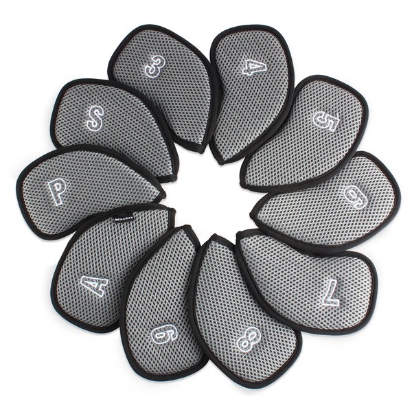 Andux Mesh Golf Iron HeadCovers with Number on Both Sides
