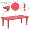Flash Furniture Wren 24''W x 48''L Rectangular Red Plastic Height