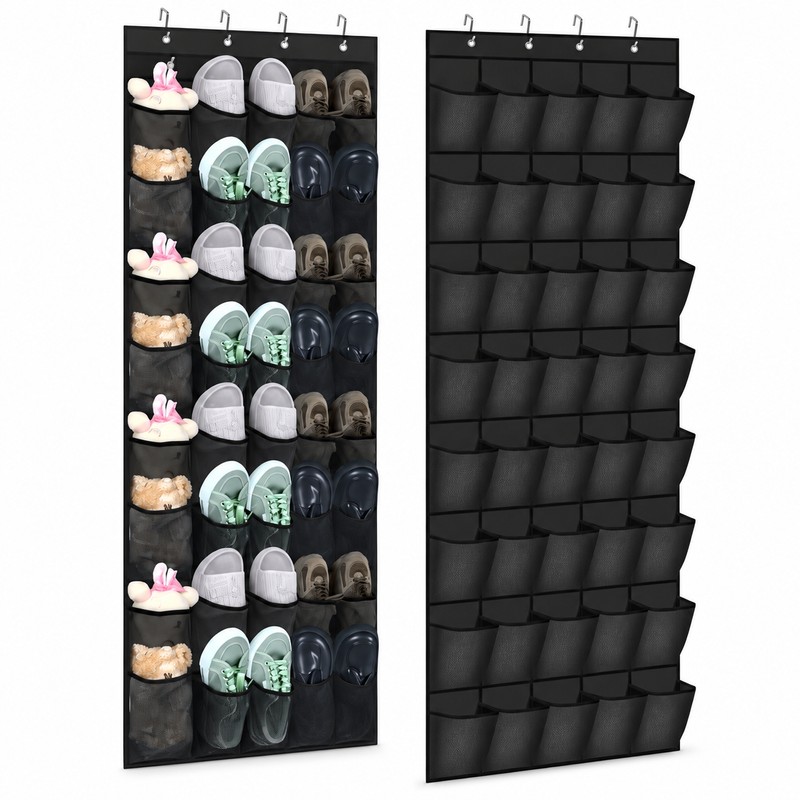 Over-the-Door Shoe Organizer for Space-Saving Storage – Foldable Mesh Pockets